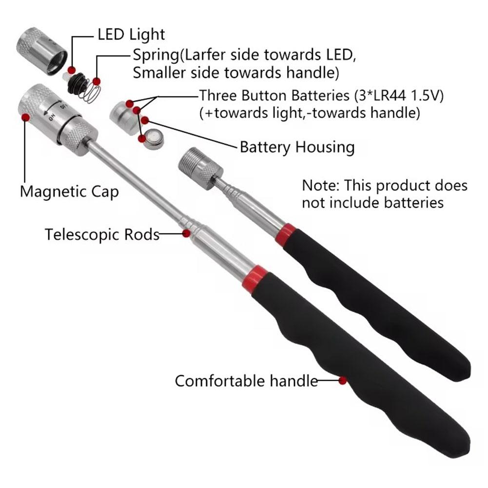 Telescopic Magnetic Pen with L - Fishing Rod Travel recension och pris