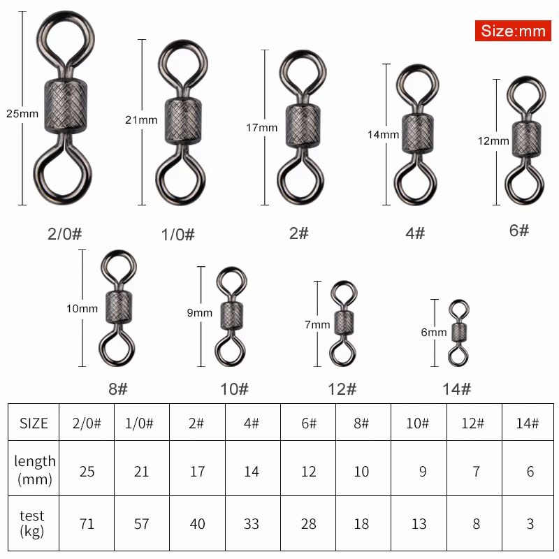 100pcs/box Fishing Swivel 1#-1 - Fishing Rod Case recension och pris