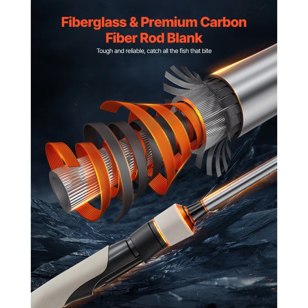 Carbon Fiber Bass Fishing Pole - Fishing Rod Combo recension och pris